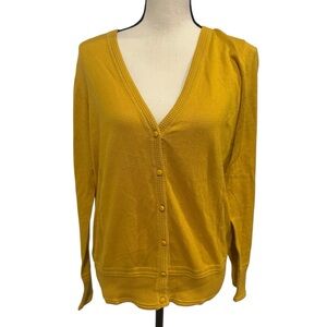 Banana Republic Women’s Cardigan Size Large Mustard Yellow Gold